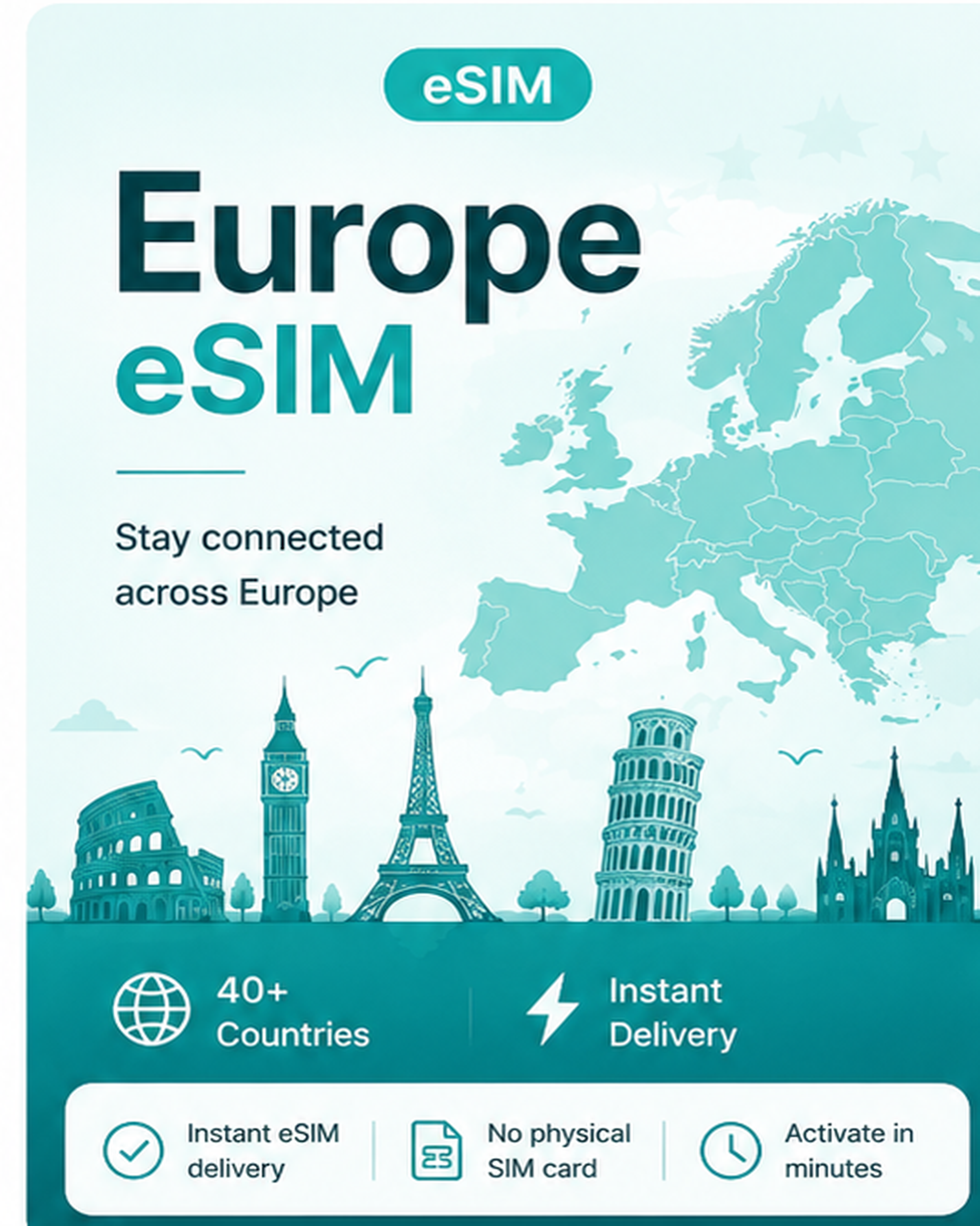 Europe eSIM – 1GB / 7 Days